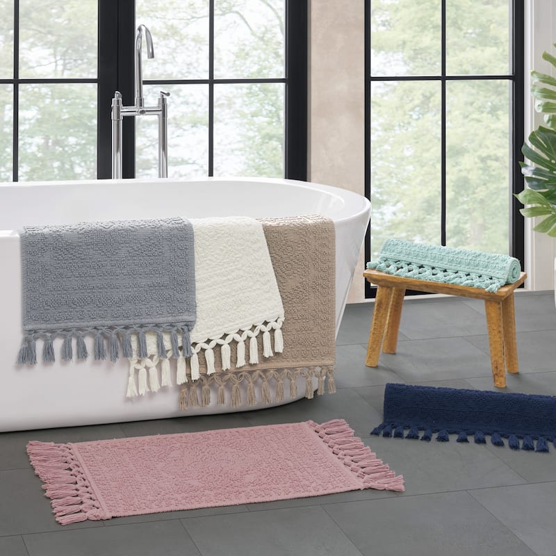 French Connection Nellore Fringe Cotton Bath Rug