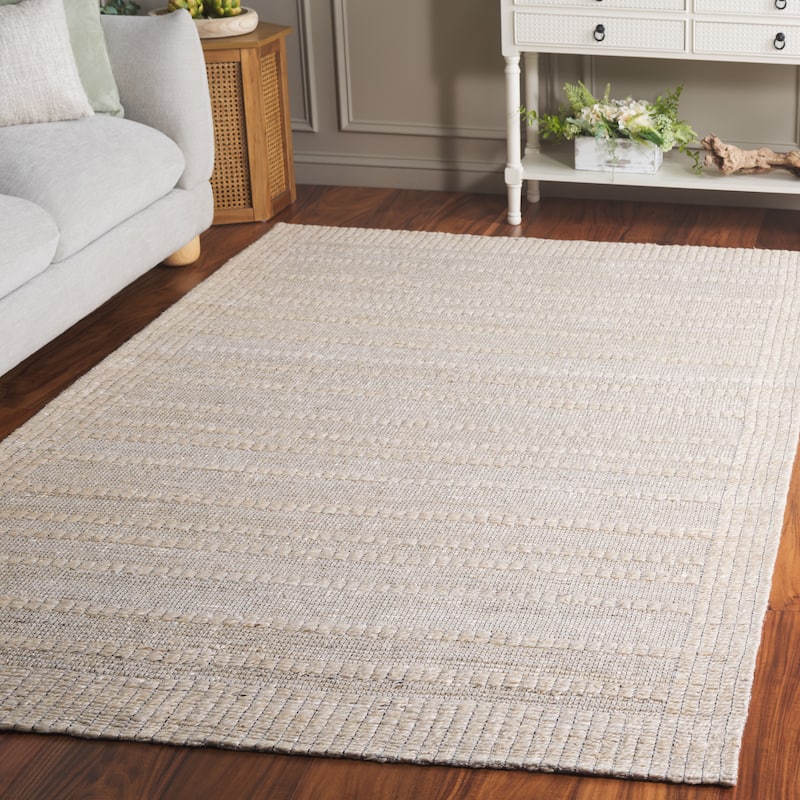 SAFAVIEH Flatweave Natural Giannetta Fiber Farmhouse Hemp Rug - 4' x 6' - Ivory