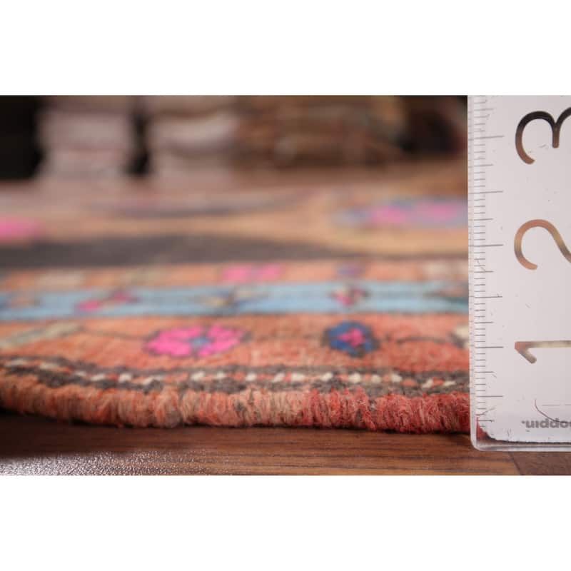 Ardebil Persian Vintage Runner Rug Hand-Knotted Wool Carpet - 3'6" x 13'0"