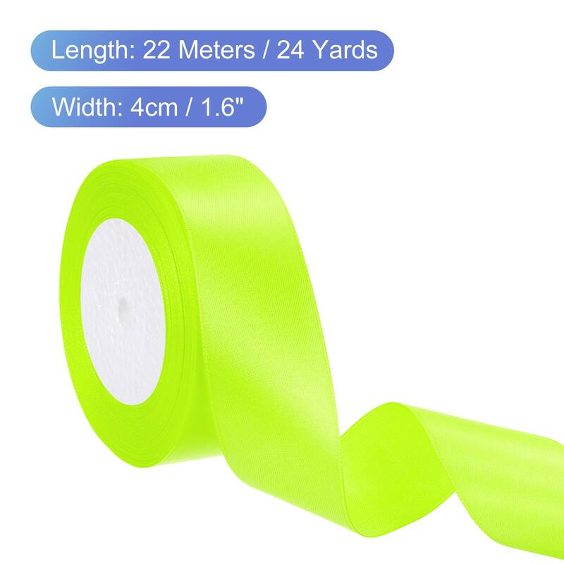 24 Yards Satin Ribbon Polyester for Gift Decoration - Fluorescent Green