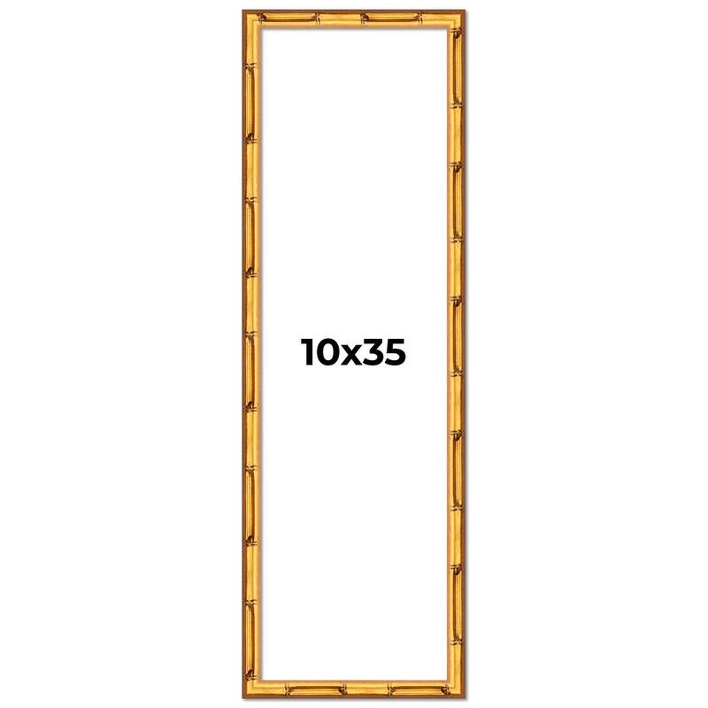 10x35 Frame Gold Bamboo Picture Frame Modern Photo Frame Includes UV Acrylic Shatter Guard Front Acid Free Foam Backing Board