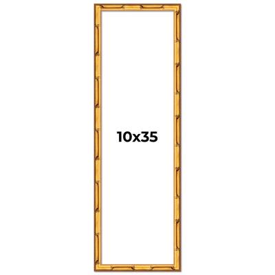 10x35 Frame Gold Bamboo Picture Frame Modern Photo Frame Includes UV Acrylic Shatter Guard Front Acid Free Foam Backing Board