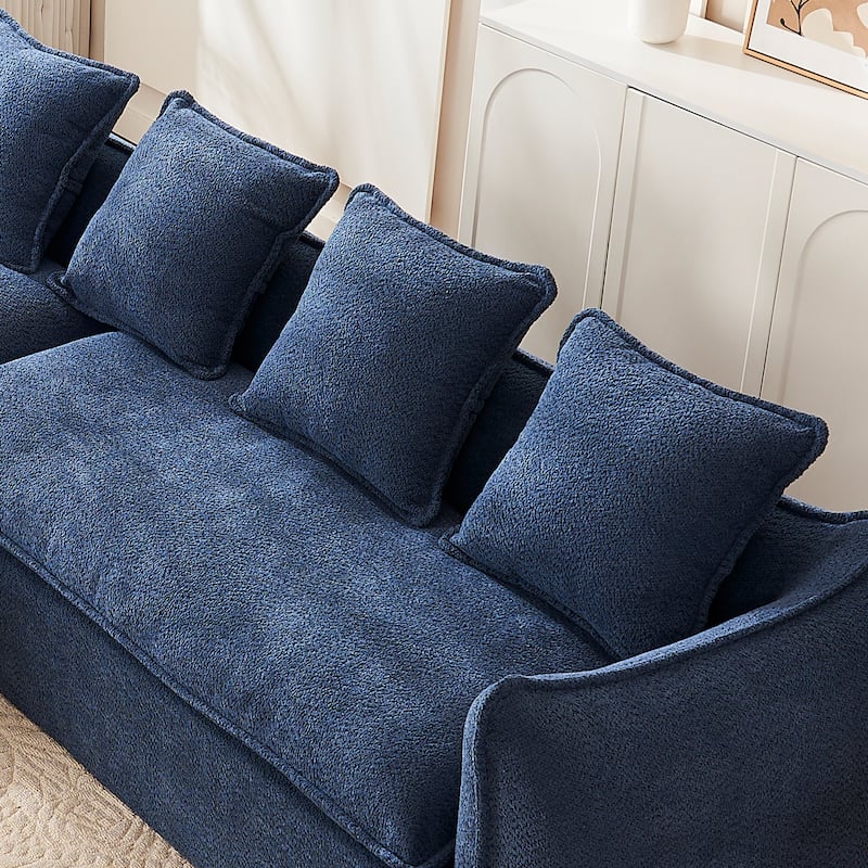 L-Shaped Modular Sofa with Deep Seats and Plush Pillows for Ultimate Comfort