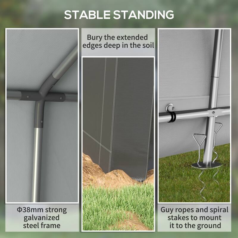 Outsunny 7' x 12' Garden Storage Tent, Heavy Duty Outdoor Shed, Waterproof Portable Shed Storage Shelter