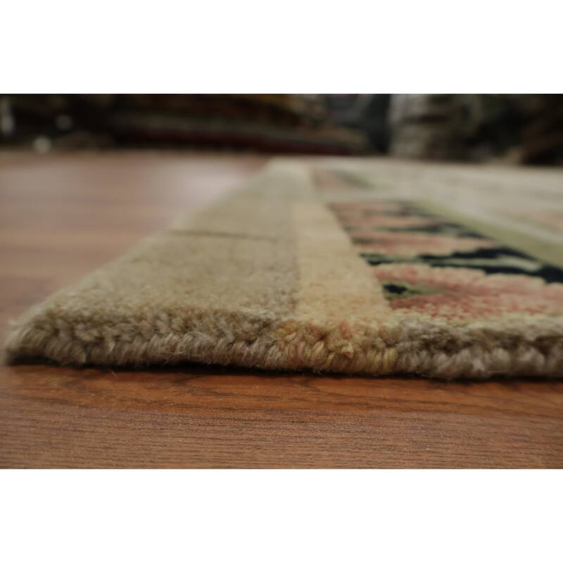 Hand Knotted Oriental 100% Wool Carpet Traditional Contemporary Beige & Ivories Art Deco Area Rug - 10' 0'' X 8' 0''