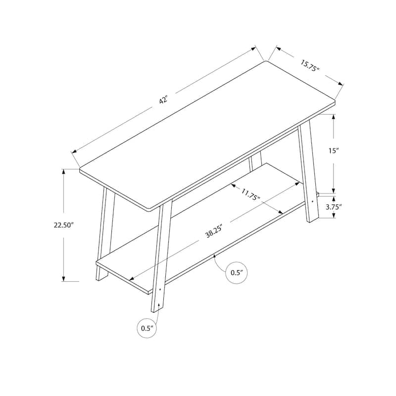 Wooden Laminate Open Storage Shelf TV Stand Ideal for Use in Living Room Bedroom or Playroom - 42”L x 15.75”W x 22.5”H