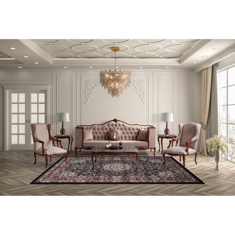 Master Collection Floral Transitional Area Rug