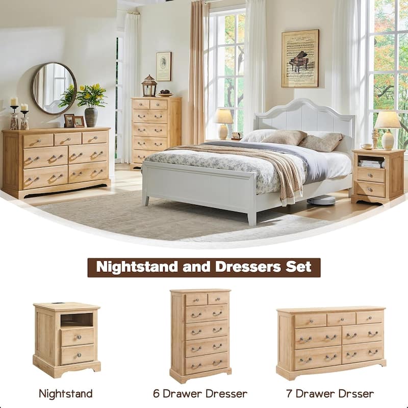 Vintage 7 Chests Drawer, Rustic Dressers, Chest Organizer for Bedroom