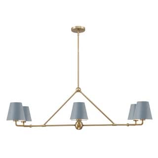 Xavier 6 Light Vibrant Gold and Blue Chandelier - 46"W x 14.75"H x 18"D
