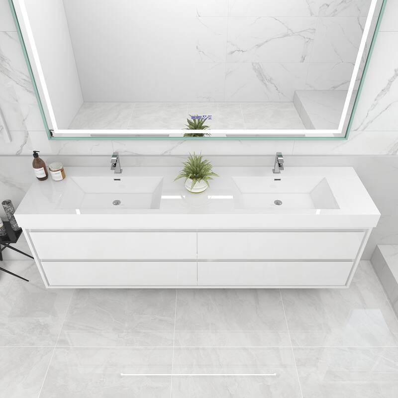 Morava 84" Floating Vanity with Double Sink - 84