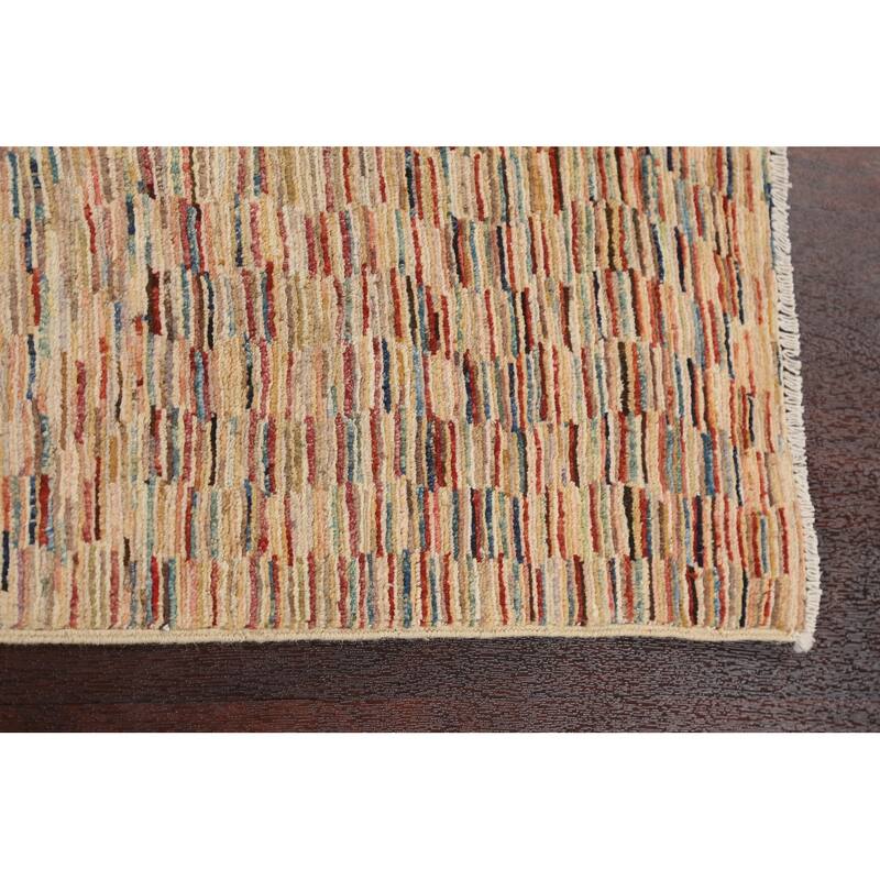 Striped Modern Gabbeh Kashkoli Oriental Wool Area Rug Handmade Carpet - 2'5" x 3'9"