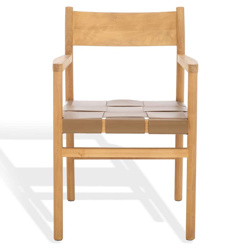 SAFAVIEH Couture Devnie Solid Wood Woven Dining Chair, Fully Assembled - 22"W x 23"D x 34"H