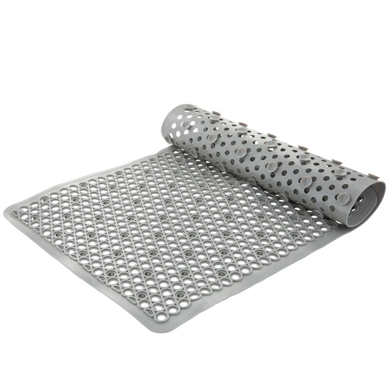 Bath Bliss Self-Draining Bath Mat - 28.25" x 16.14" x 0.2" - Grey