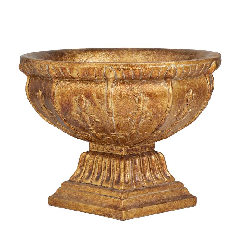 Gold Polystone Ornate Decorative Decorative Bowl - 11 x 11 x 9