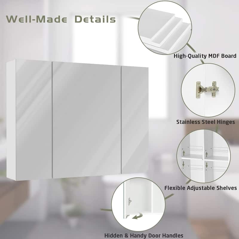 Lighted Medicine Cabinet Bathroom Wall Mounted Storage Doors