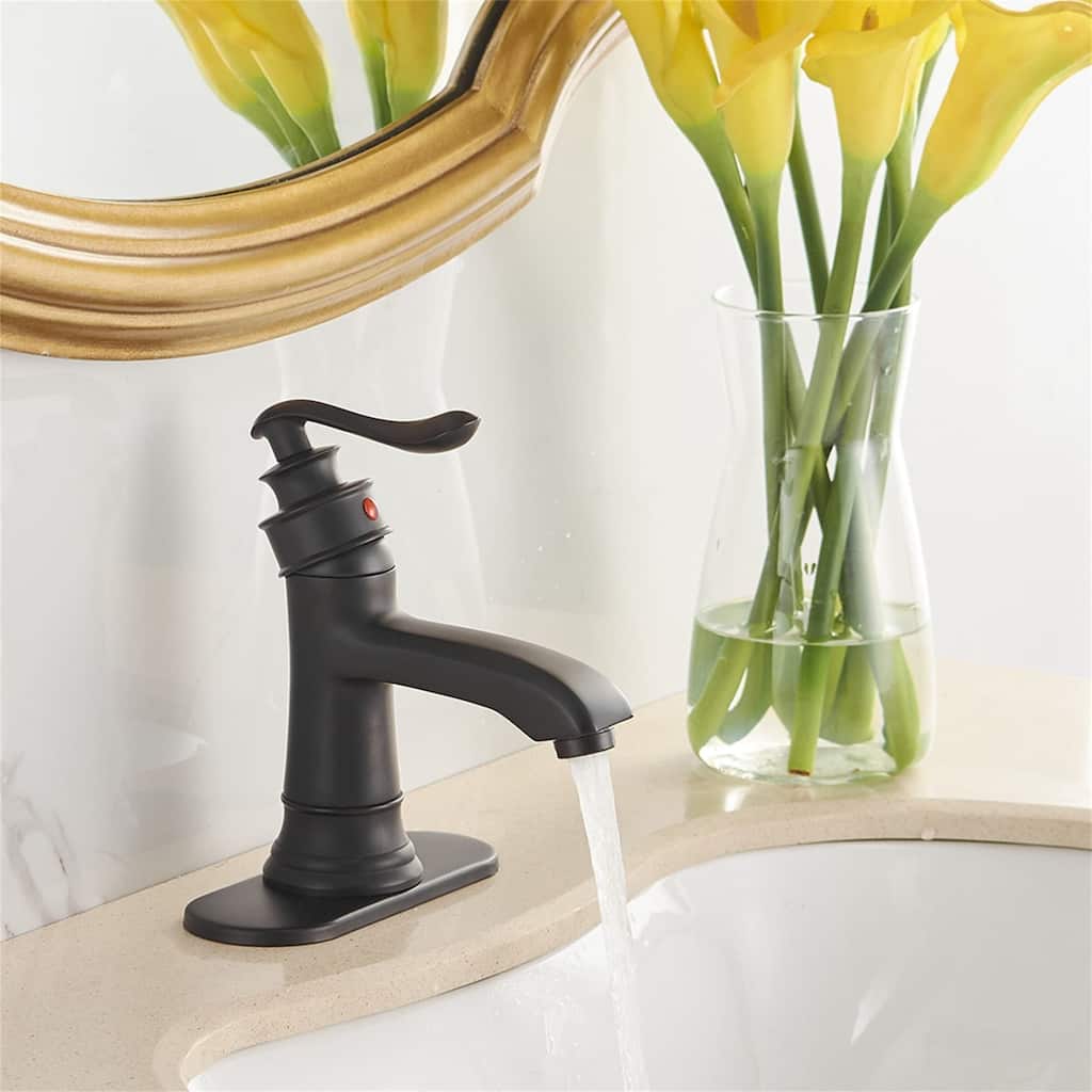 Single Handle Bathroom Faucet With Drain Assembly Single Hole Bathroom Sink Faucets Lavatory Basin Vanity Modern Elegant Taps