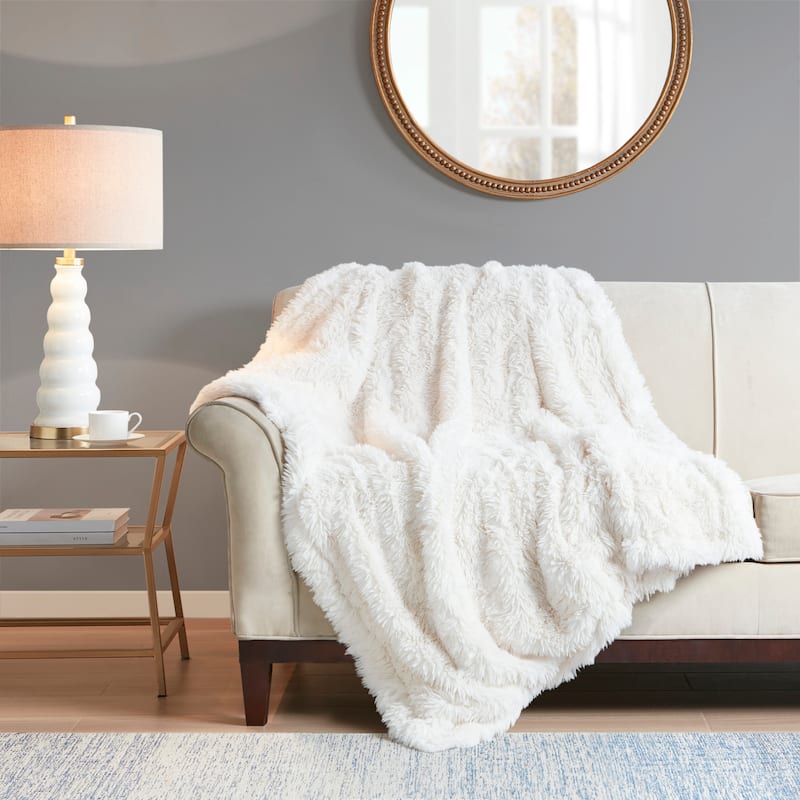Madison Park Amaya Faux Fur Throw 50x60"