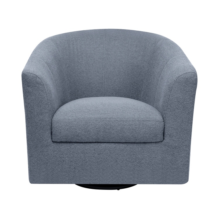 Swivel Barrel Chairs with Armrests – Accent Chairs for Living Room, Comfortable Bucket Chairs for Home - Dark Gray/Linen