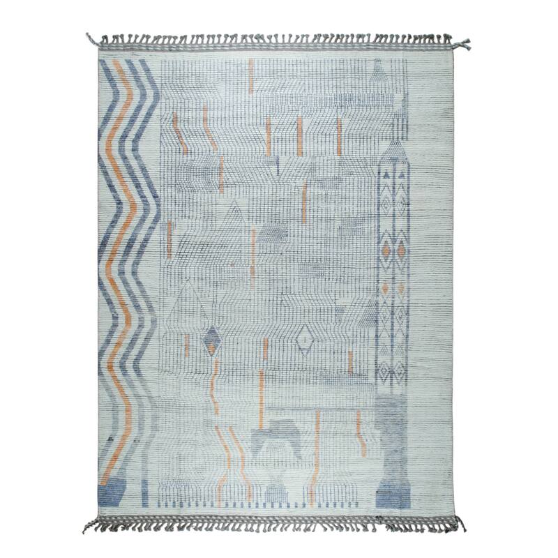 Home Decor Ivory Hand-Knotted Wool Contemporary Marrakech Handspun Area Rug. Timeless Elegance for Living Room, Bedroom, Office