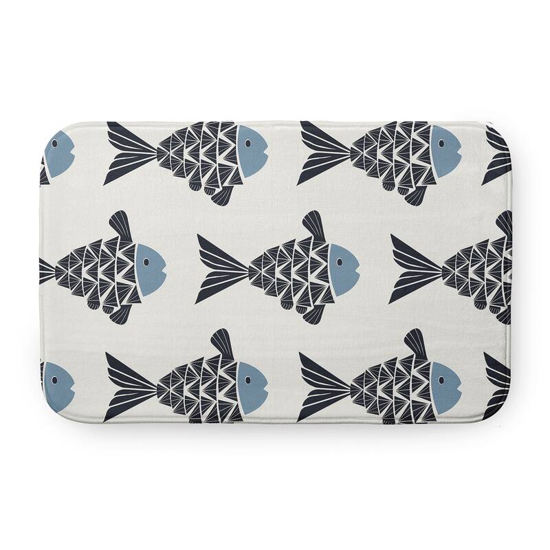 Fish Tales Bathmat - 24" x 17" - Dusty Smoke