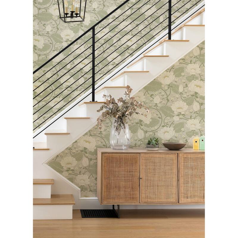 A-Street Prints Eva Light Grey Lotus Dreams Wallpaper