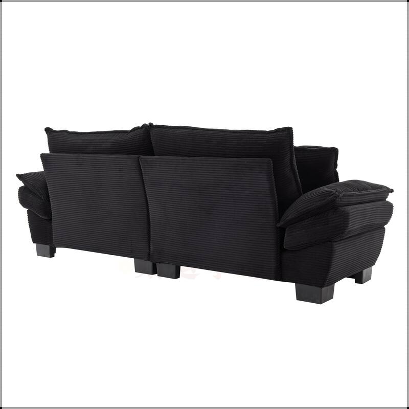 Corduroy Sofa Sleeper with Pillows