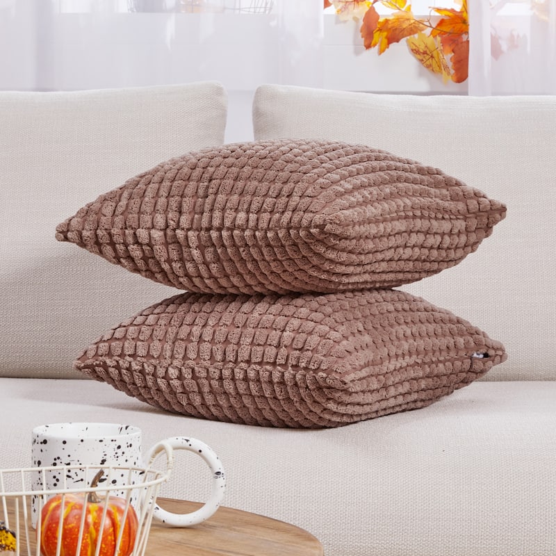 Deconovo Corduroy Throw Pillow Covers 2 PCS(Cover only)