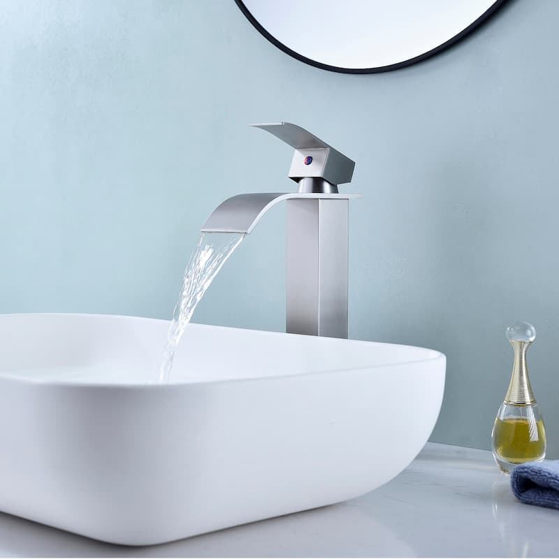 11" Tall Brushed Nickel Single-Handle Single-Hole Basin Faucet
