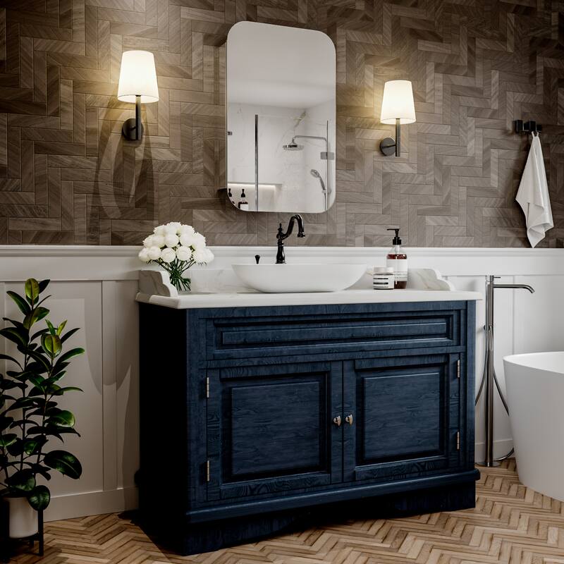 Modland Single Door Bathroom Medicine Cabinet with Mirror Adjustable Shelves,Recessed or Surface Mount