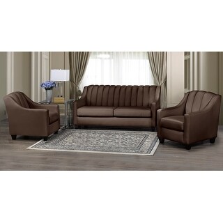 Edgware Top Grain Leather Sofa and Two Chair Set - Bed Bath & Beyond ...