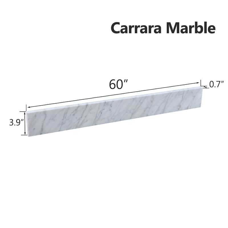 PROOX Carrara Marble Stone Vanity Top Backsplash Sidesplash in White