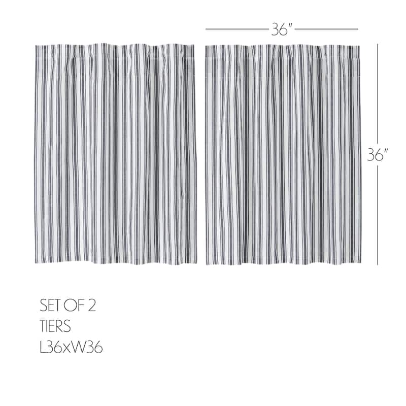 Sawyer Mill Black Ticking Stripe Tier Set of 2 L36xW36