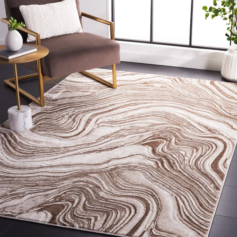 SAFAVIEH Meadow Marjolein Modern Abstract Rug - 4' x 6' - Brown/Beige