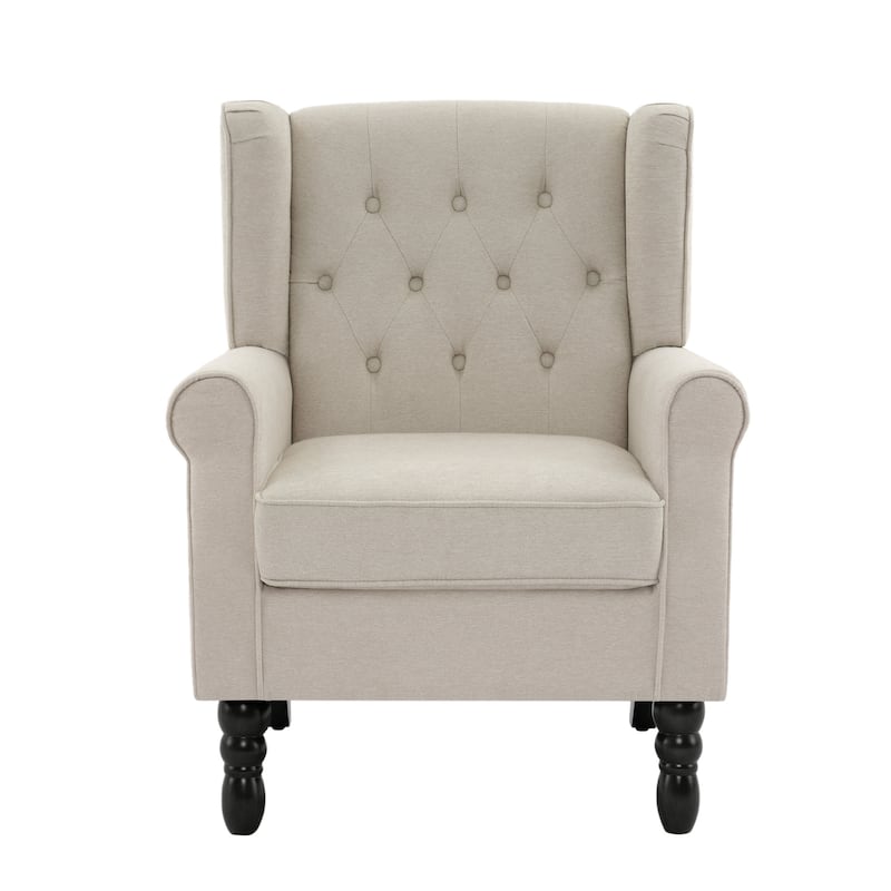 Modern Button Tufted Wingback Accent Chair Upholstered Armchair