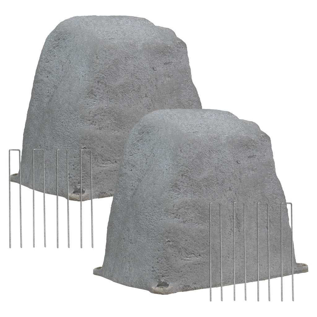 Sunnydaze Flat-Top Artificial Landscape Rock Cover with Stakes