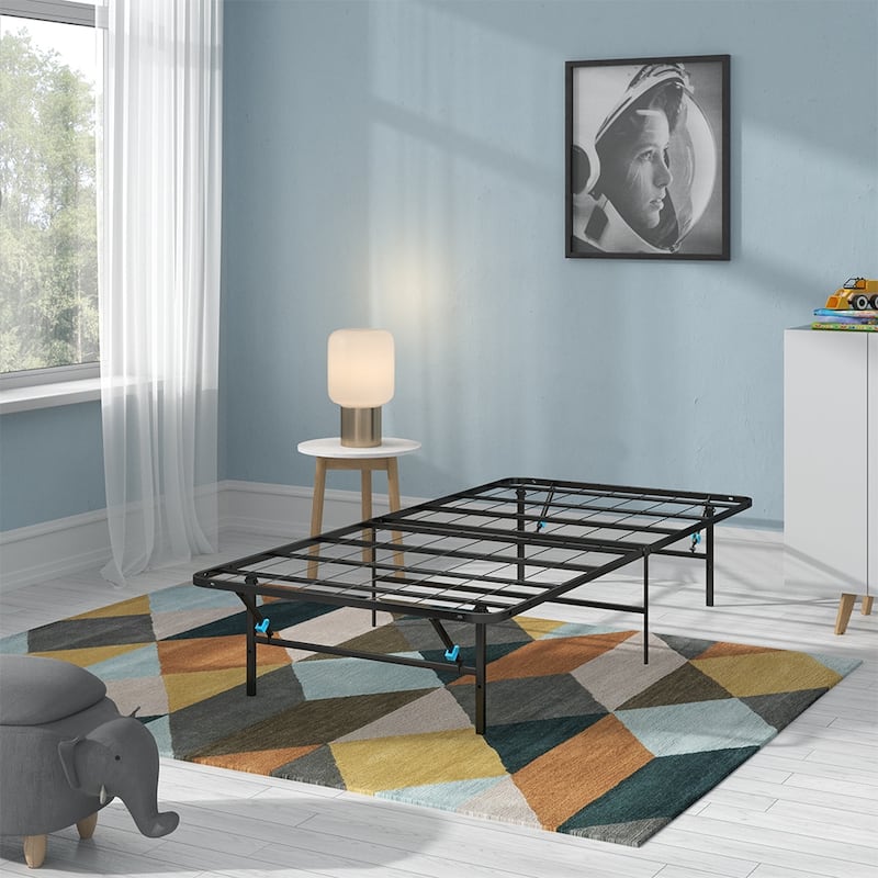 Black No Tool Assembly Foldable Bed Frame - Twin