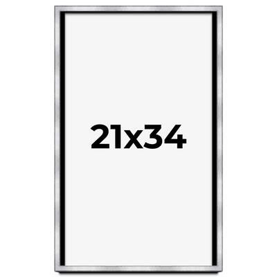 21x34 Shadow Box Frame Silver | 1.375 Inches Deep Real Wood