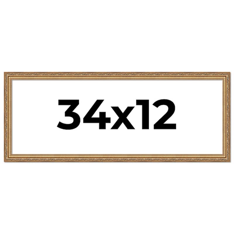 34x12 Frame Red Solid Wood Picture Frame Width 1.75 Inches | Interior Frame Depth 1 13/16 Inches