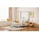 preview thumbnail 12 of 10, Canvas-upholstered Canopy Bed - Platform Wingback Bed Frame with USB, Type-C Ports Headboard, 4 Canopy Columns, 2 Sides Pocket