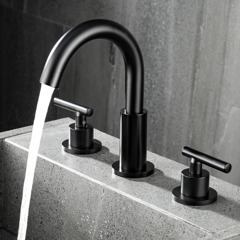Modland 8-Inch Widespread Bathroom Faucet with Dual-Handle and 360°Swivel Spout