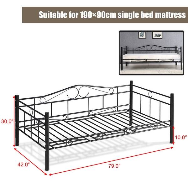 Shop Costway Metal Twin Size Daybed Sofa Beds Frame Guest Dorm