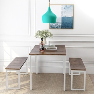 Shop 3 Piece Dining Table Set Kitchen Table With Two Benches