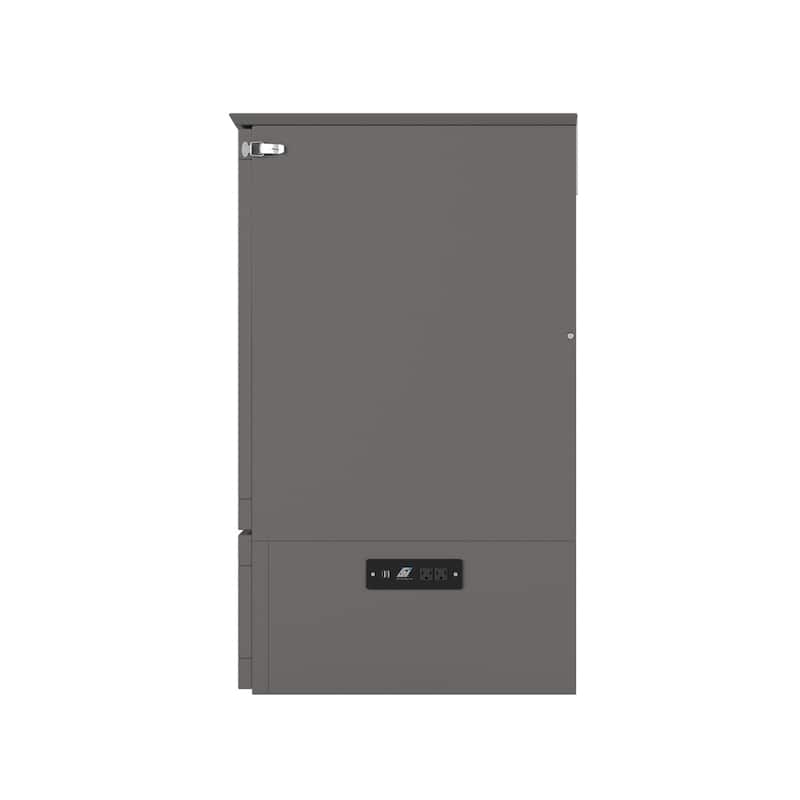 Southampton Queen Murphy Bed Chest with 6" Mattress, Storage Drawer & Built-In Charger in Grey