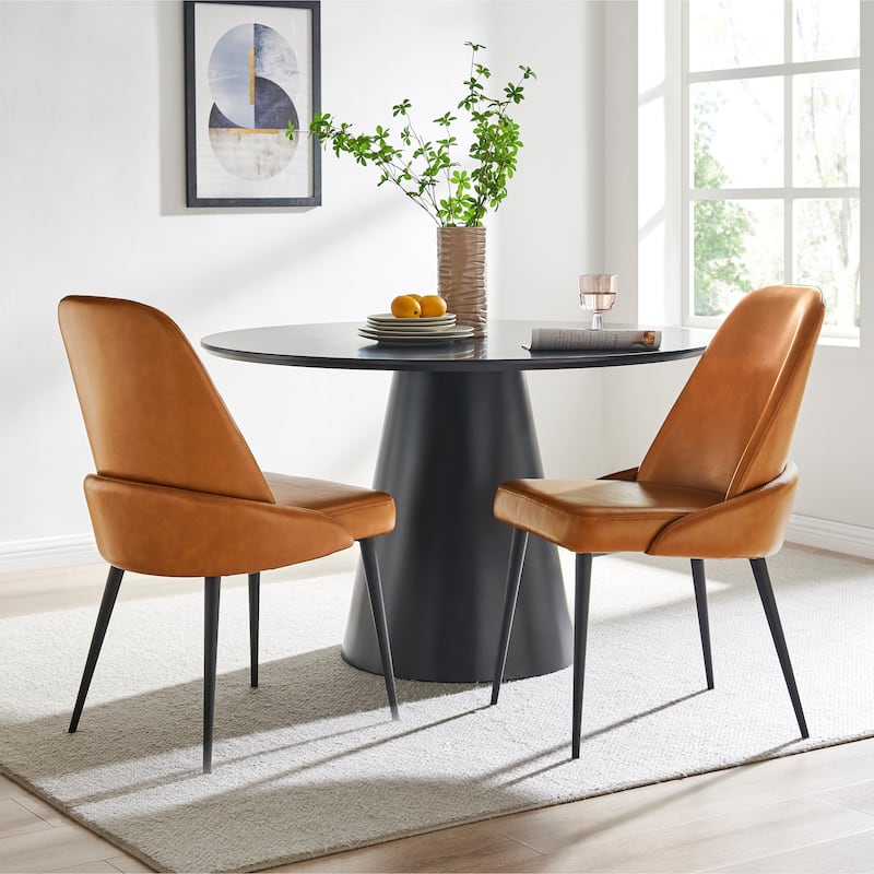 NPD Furniture Elodie Faux Leather Dining Side Chair (Set of 2)