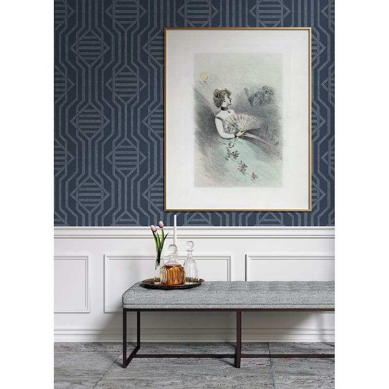 A-Street Prints Essex Navy Geometric Wallpaper