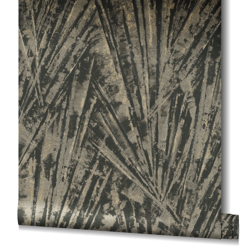 Galerie Wallcoverings Air Collection Fan Palm Textured Metallic Wallpaper Roll