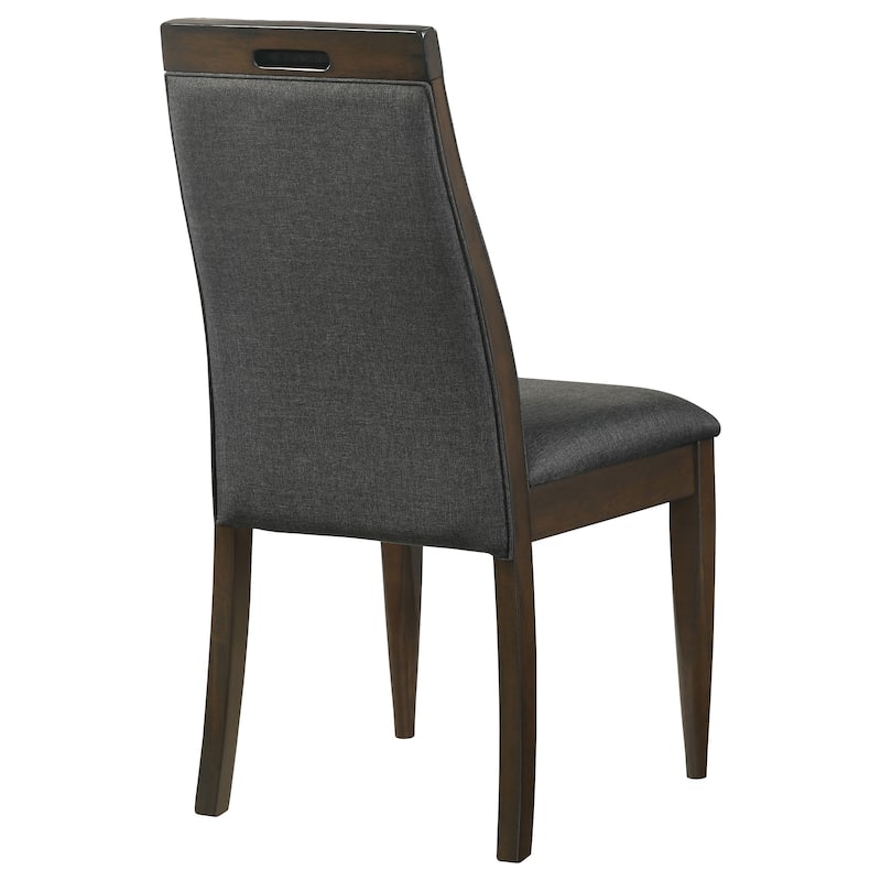 Wes Dark Walnut Upholstered Dining Side Chair (Set of 2)