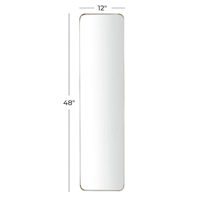 Metal Slim Minimalistic Wall Mirror with Thin Frame - Black or Gold - Roche River Decor
