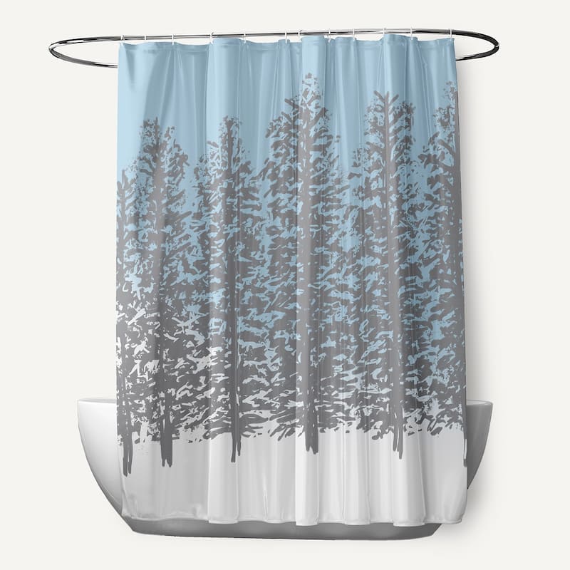 Hidden Forrest Holiday Print Shower Curtain - Grey