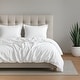 preview thumbnail 10 of 53, 100% Cotton Sateen Weave Solid Duvet Cover Set - Includes 1 Duvet Cover & 2 Pillow Sham Set White - California King
